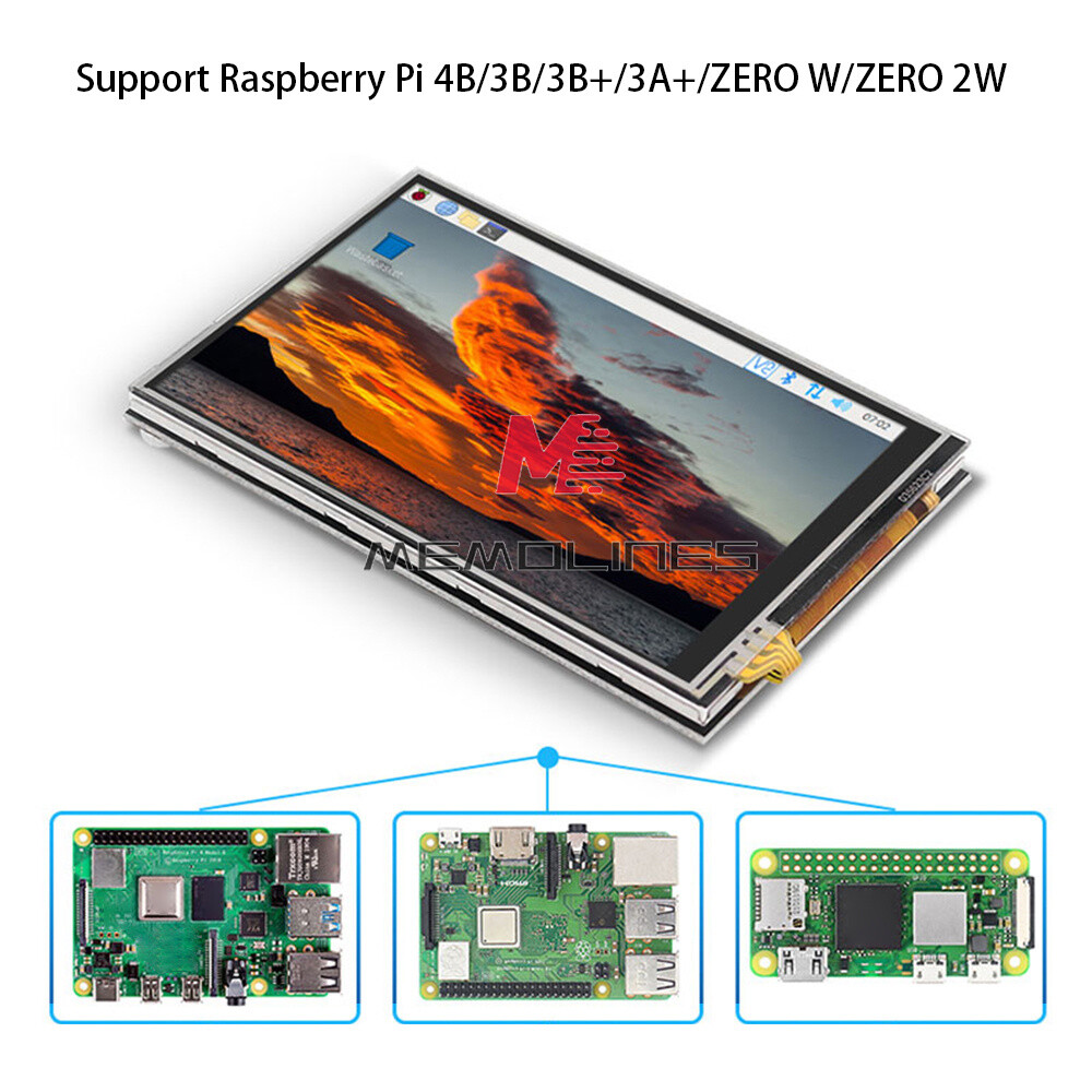 3.5 Inch Touch Screen 125MHz SPI LCD Display Fan for Raspberry Pi 4B/3B/Zero W