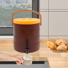 Brown 25L 6.6Gal Commercial Insulated Beverage Dispenser 24H Hot Cold for Cafe