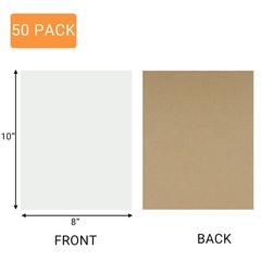 White Corrugated Cardboard Sheets, 8X10 Inch, 50 Pack