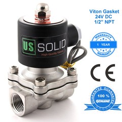 U. S. Solid 1/2″ Stainless Steel Electric Solenoid Valve 24V DC Normally Closed