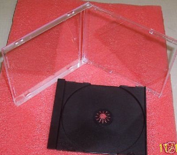 10 STANDARD 10.4MM CLEAR CD CASES & 10 BLACK TRAYS BL100PK&QJ01PK
