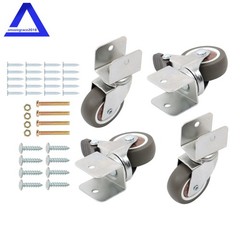 4PCS Heavy Duty U Bracket Shaped 2″ Caster Wheels (2 with brake & 2 without)