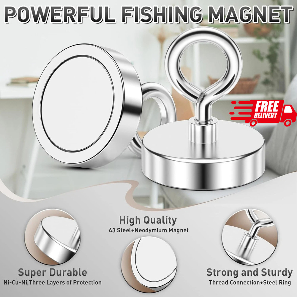 Neodymium Fishing Magnets Pulling Force Super Strong Round Rare Earth