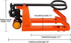 Tory Mini Pallet Jack, 2200 Lbs Capacity, Foldable Forks, Compact Design