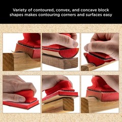 Dura-Gold 20-Piece Contoured 5″ Hand Sanding Block Set, 40 Hook & Loop Sandpaper