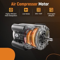 3.7HP Air Compressor Electric Motor 230V 3450RPM 56Frame CCW Rotation 5/8″ Shaft