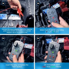 New 12V/24V Automotive Relay Tester 4PIN 5PIN Super Relay Tester Diagnostic Tool