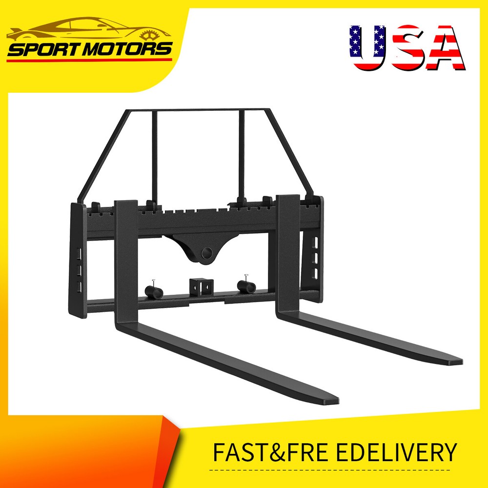 Pallet Fork 45″ Frame 2500LBS W/ 42″ Fork Blades for Loaders Tractors Skid Steer
