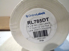 Online Labels RL785DT 4 Inch x 6 Inch Thermal Roll Labels 250qty
