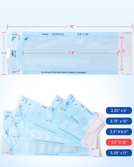JMU Self Seal Sterilization Pouches 3.5″ x 10″, Bags x 10″