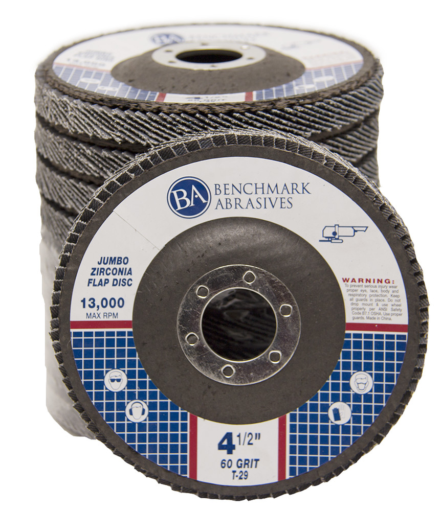 10 Pack 4.5” x 7/8″ Jumbo 60 Grit Zirconia Flap Disc Grinding Wheels T29