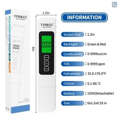 4 in 1 Digital Water Quality Tester – TDS/EC/Temperature（°C/°F）TDS white