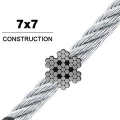 316 Stainless Steel Cable Wire Rope 1/8″ 7×7 – 750 ft DIY Decking Railing