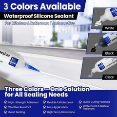 100% Waterproof RTV Silicone Adhesive Sealant – Strong Bond, Crack Proof Caulk f