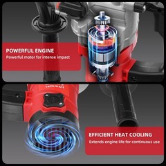 SDS-Plus Rotary Hammer Drill Corded Drills 1-1/4″ 4 Modes Chipping Hammers