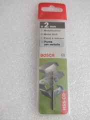3 x BOSCH Metal Drills – 2 x 1mm HSS-CO and 1 x 2mm HSS – R – New – MG 29