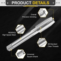 Hand Plug Tap 1/2-12 BSW 2B Thread Plug Style Screw Tapping Threading Tool,