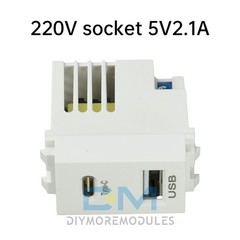 Type 128 USB Power Module Dual Port 2.1A 5V USB+Type-C Charging Socket Module