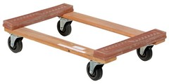 Vestil HDOR-1830-12 Rubber End Hardwood Dolly, 1200 lb 30″ L x 18″ W x 7″ H Deck