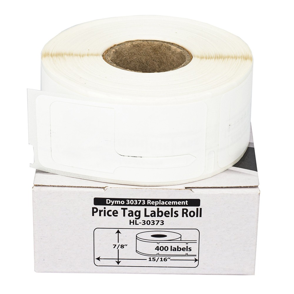 DYMO Compatible LW 30373 Pricetag Labels (Rat Tail Style) – (12) Rolls of 400