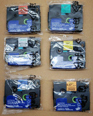 6PK Black-on-Color Compatible Label Tape for Brother TZe-B31-731 12mm 0.47 Inch