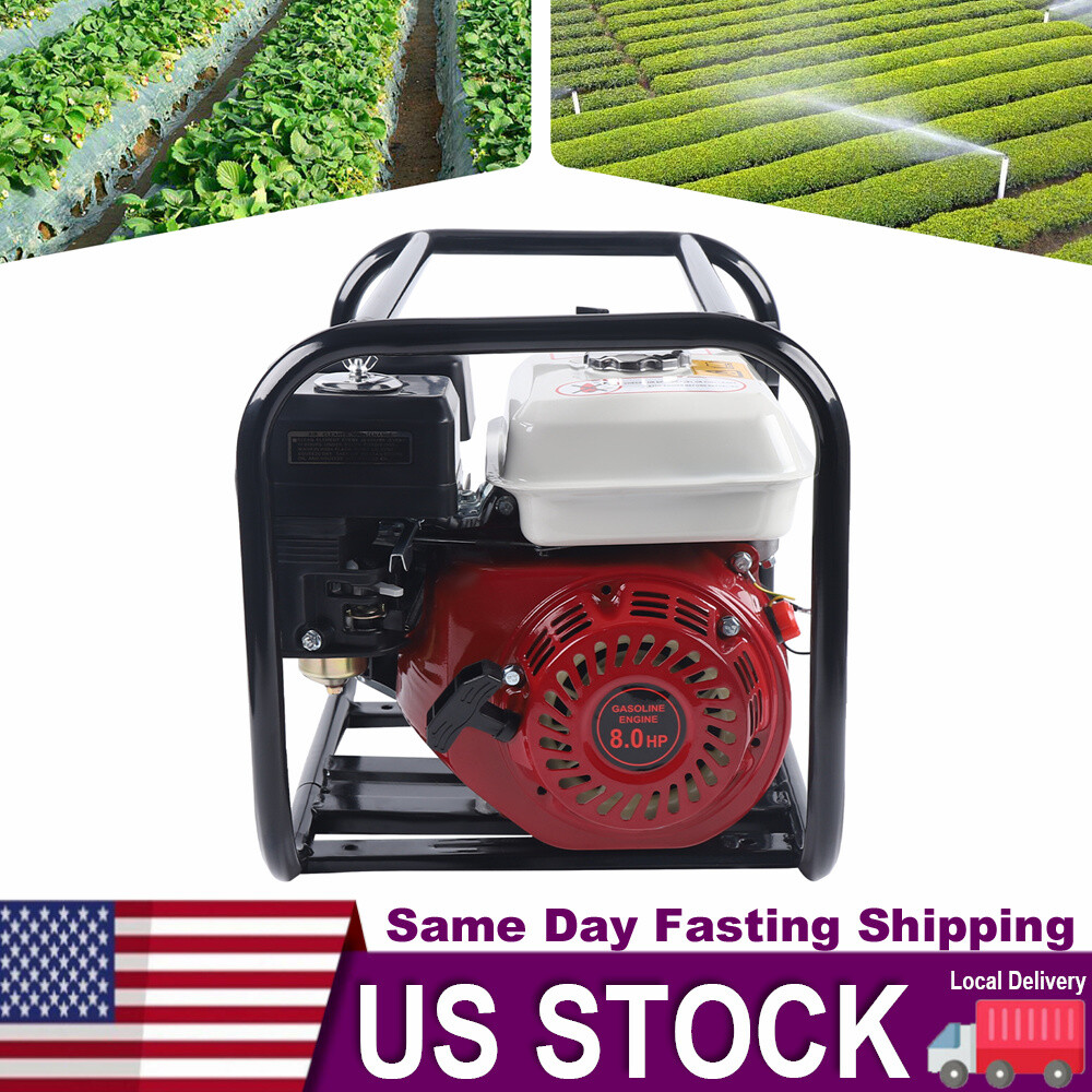 2″ Inch 6.5HP Gas Water Semi Trash Pump Gas-Power Water Irrigation Transfer Pump