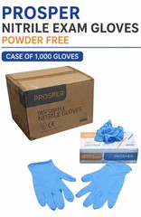 Nitrile Exam Gloves, Powder Free Medium, Blue. Case of 1,000