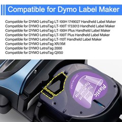 5pk DYMO LetraTag Refill 16952 Clear Plastic Lable Tape 12mm Compatible LT-100H