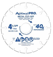 AvantiiPRO 4-1/2” Metal Cut-Off Wheel 115mm Type 1 Cutting Disk 7/8” Arbor