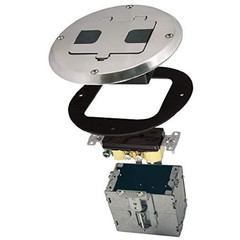 6239BP Floor Kit with Recessed Duplex 15A TR Device and Adjustable Steel Box, 1-