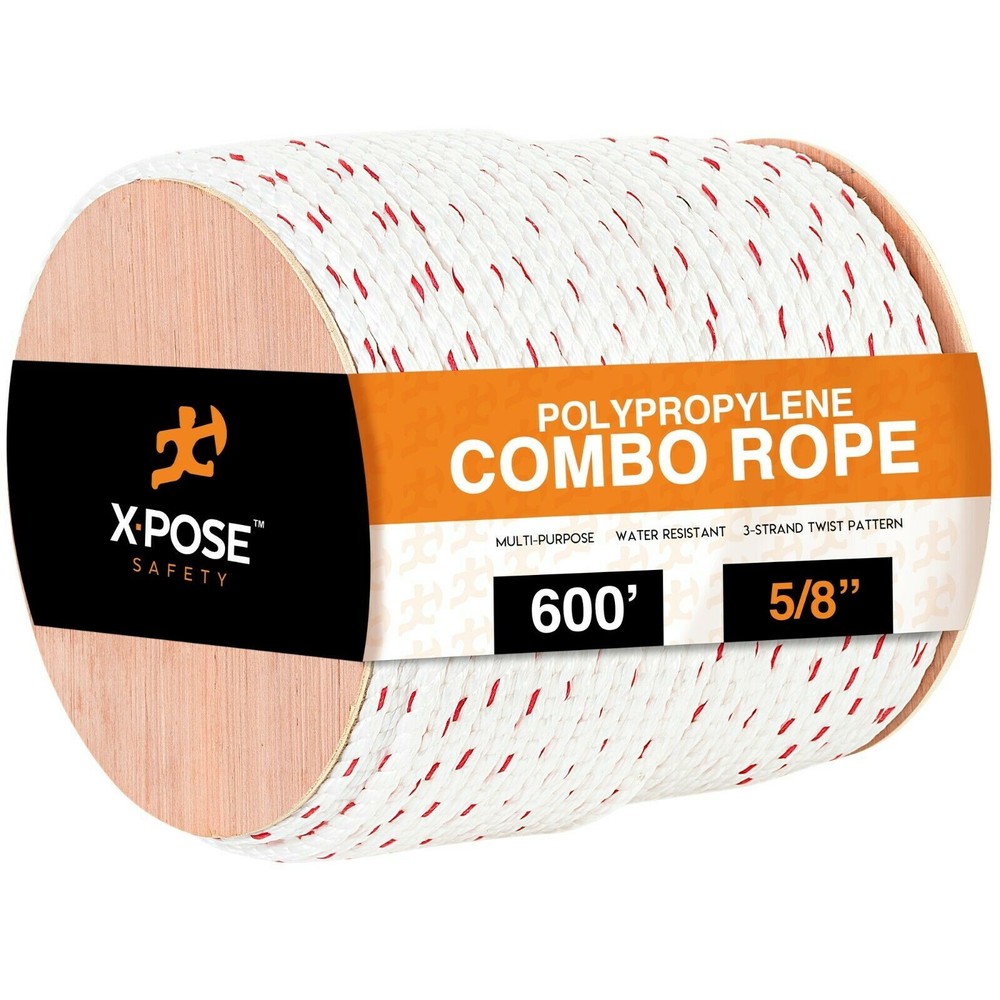 Poly Combo 3 Strand Safety Rope – 5/8″ x 600′ – UV Coated Polypropylene