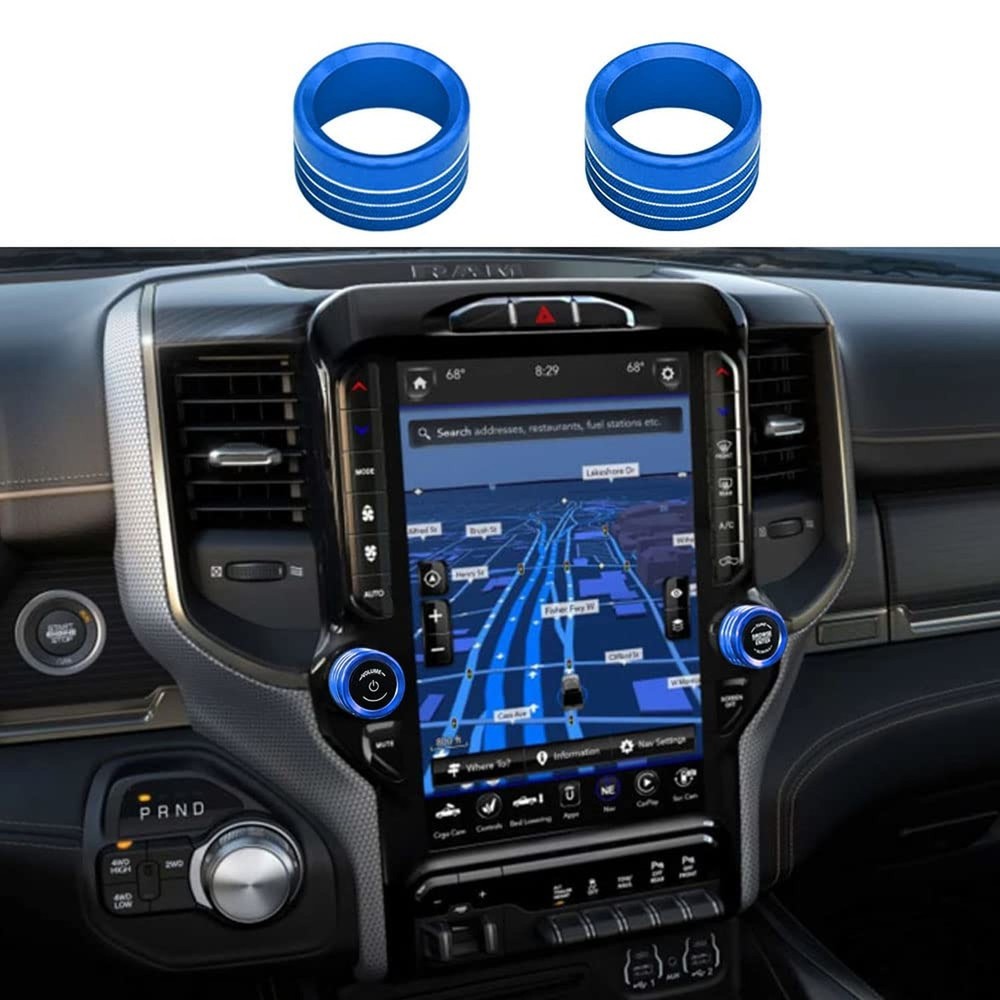 RZXKK Radio Knob Cover Compatible with Dodge Ram 2019 2020 2021 2022 Center C…