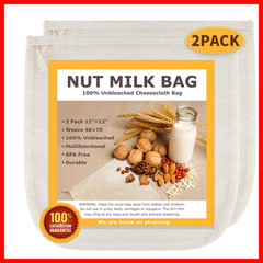 Scengclos Nut Milk Bags All Natural Cheesecloth Bags 12X12 2 Pack 100