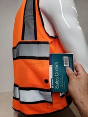 Safety vest orange with Tablet Pocket