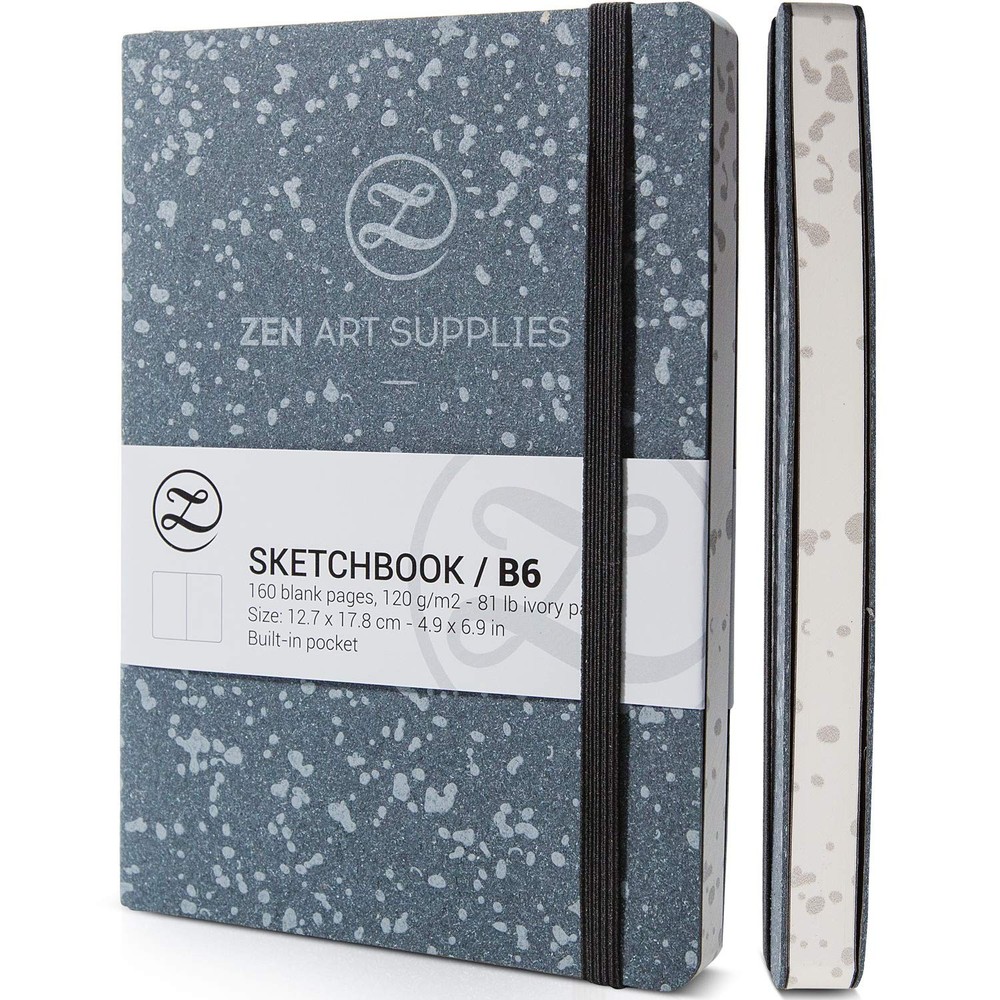 ZenART B6 Small Art Journal – Thick (5″ x 7″), Spotty Leather 120gsm
