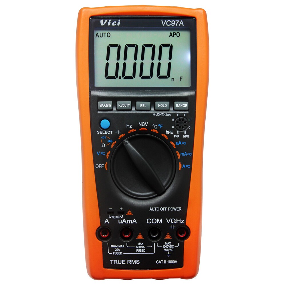 VICI VC97A 3999B LCD Auto range multimeter True RMS Backlight diode Temp USA