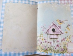 Junk Journal Booklet “COUNTRY GINGHAM” Farmhouse Cards, Pockets Ephemera 40Pg