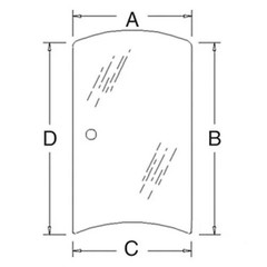 Cab Glass – Side Window Left Hand fits Kubota M7040 M8540 M9540 3C581-70530