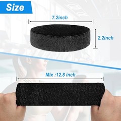 Sweatbands Sport Headbands for Men & Women, 10 Pcs Sweat Head Bands Moisture Wic