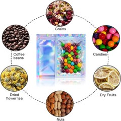 Resealable Smell Proof Bags Clear Zip Food Storage Bag lock Foil Mylar Pouch
