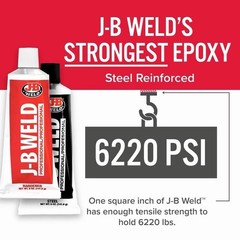 J-B Weld Steel Reinforced Epoxy 8281 Professional Size, Steel and Hardener, 5 oz