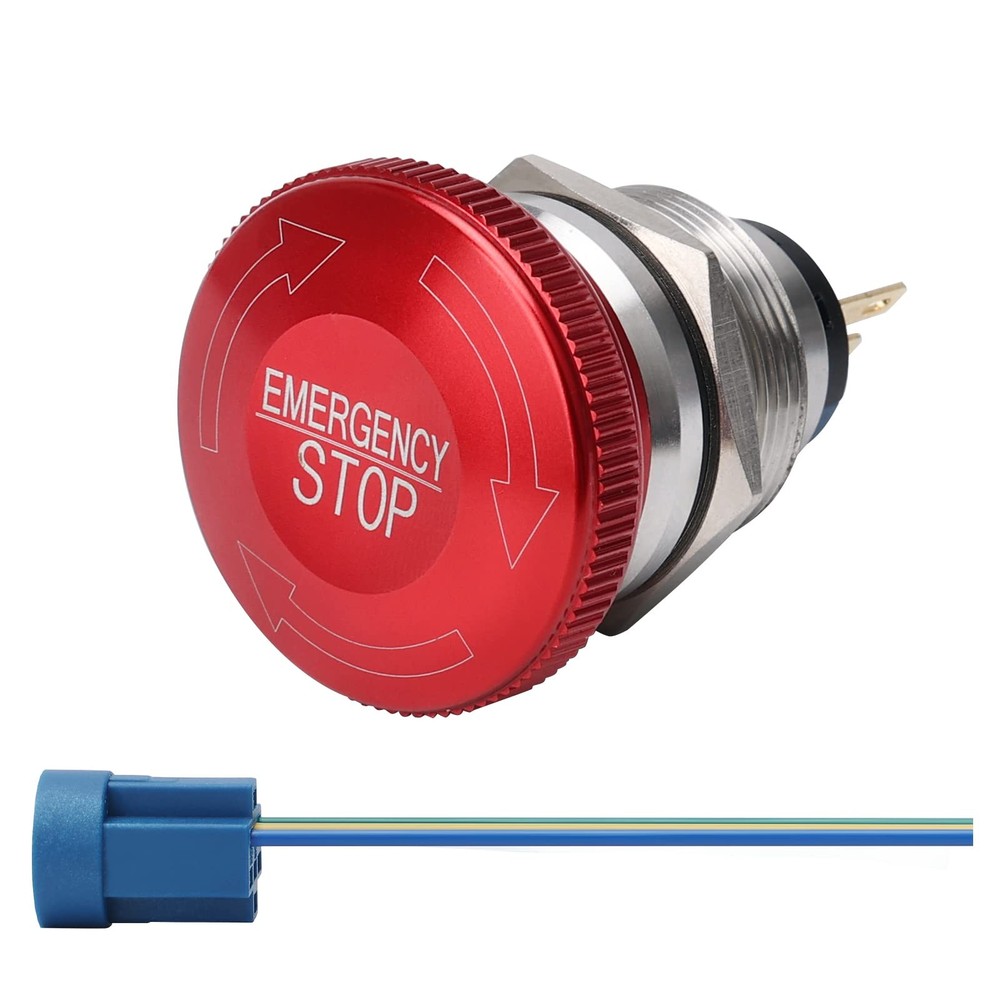 STARELO 22MM Metal Emergency Stop Mushroom Latching Push Button Switch 22mm
