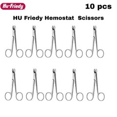 Hu-Friedy SCGC Hemostat Scissors Crown & Gold Curved 4.75″ 12cm Lot of 10 Pcs