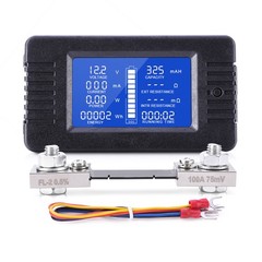 DC Battery Monitor Meter 100A/200A/300A 0-200V LCD Display Amp for Car RV Solar