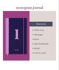 Kate Spade Just Mine Monogram “L” Cloth Hardcover Notebook Journal
