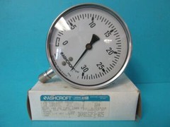 ASHCROFT PRESSURE GAUGE 10 1008SL 02L 30# 0-30 PSI GLYCERINE FILLED 100MM 1/4