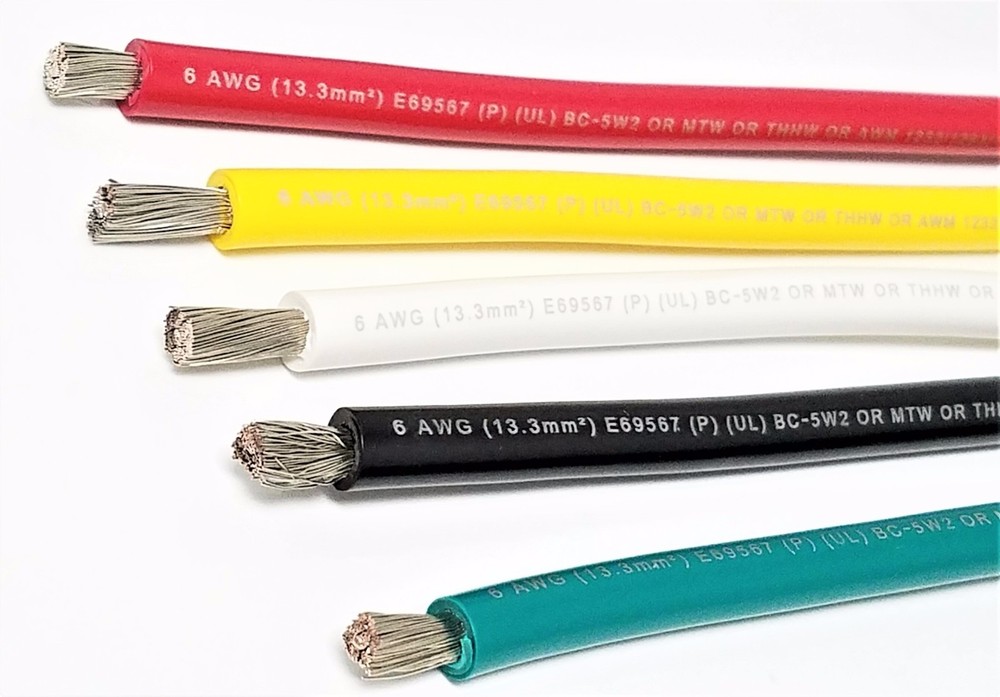 6 AWG GAUGE MARINE TINNED COPPER BC-5W2 BATTERY CABLE BOAT WIRE Made in USA