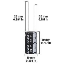 Pack of 15 – 2200uF 16V Aluminum Electrolytic Capacitors 10x20mm Durable Perf…
