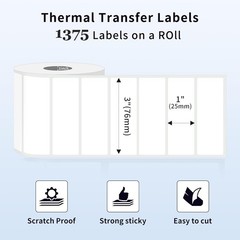 3″x1″ Direct Thermal Shipping Labels 1375/Roll Barcode FNSKU / UPC/ FBA Labels