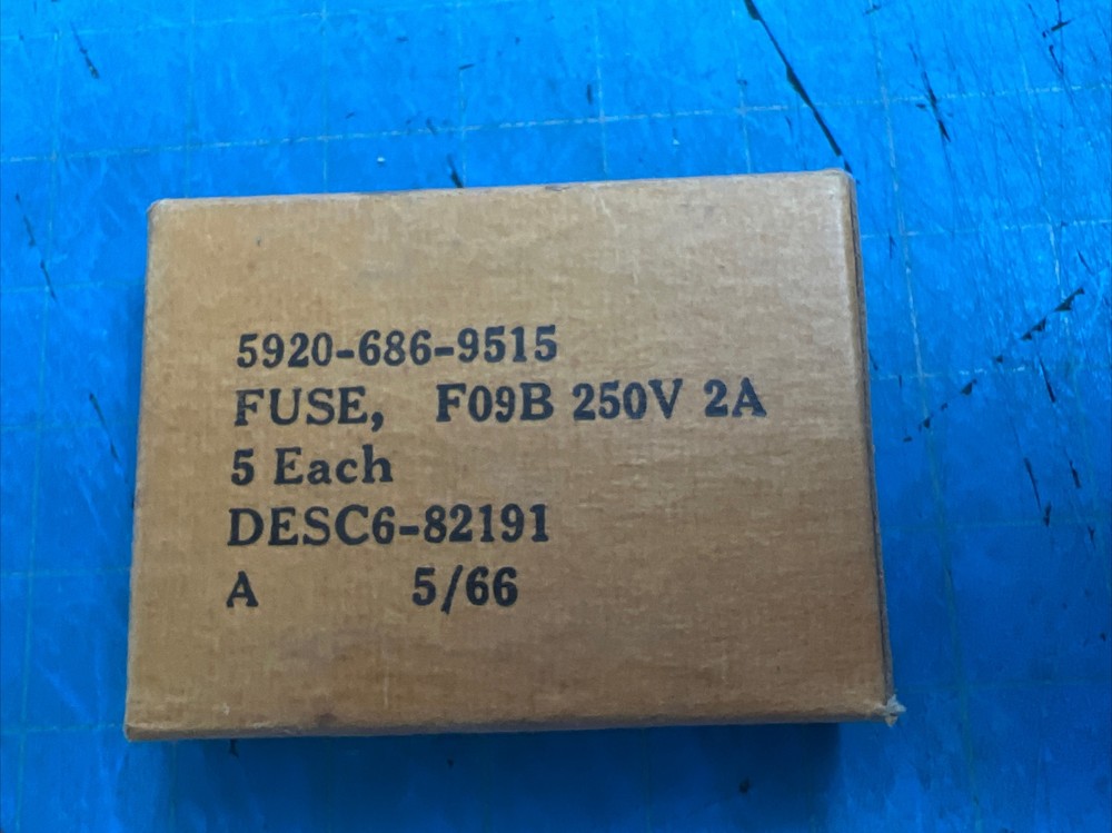 5 PACK | BUSSMANN FUSE F09B 250V 2A | 5920-686-9515 | DESC6-82191